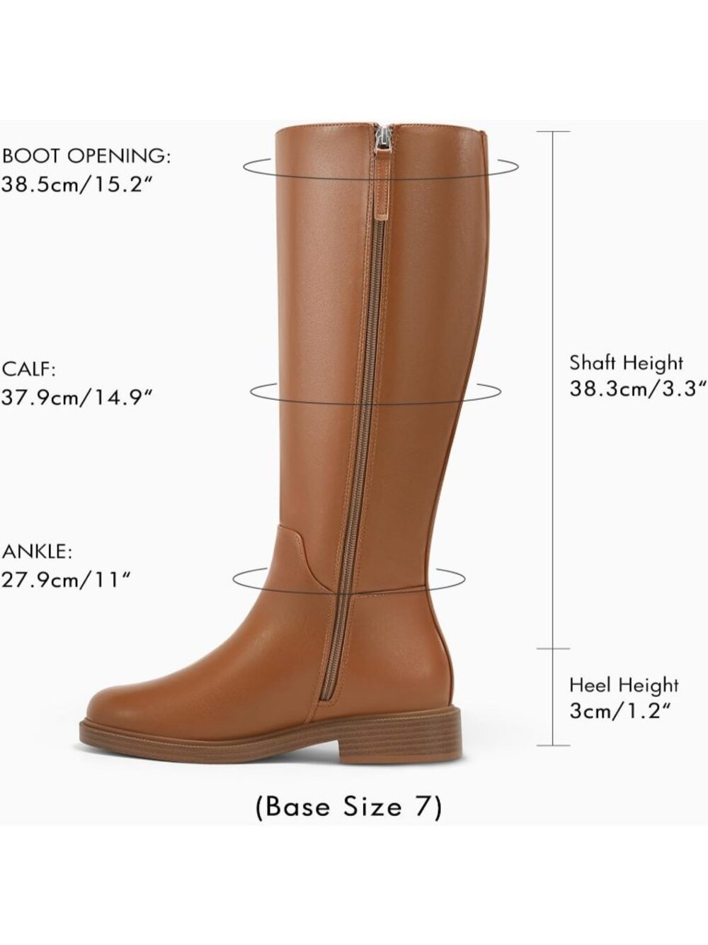 Women's Brown Suede Closed Round Toe Side Zipper Chunky Low Heel Casual Boots - Picture 6 of 6